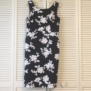 Talbots Blue & white floral print dress w pockets